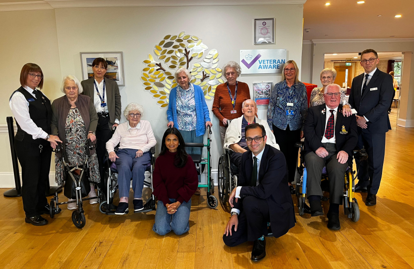 Neil and Mrs Murty with residents at the Royal Star and Garter.