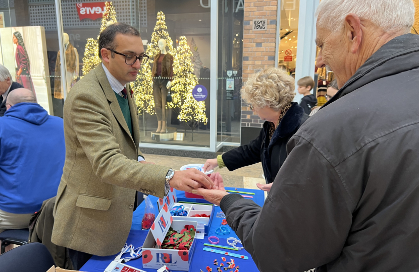 Neil selling poppies