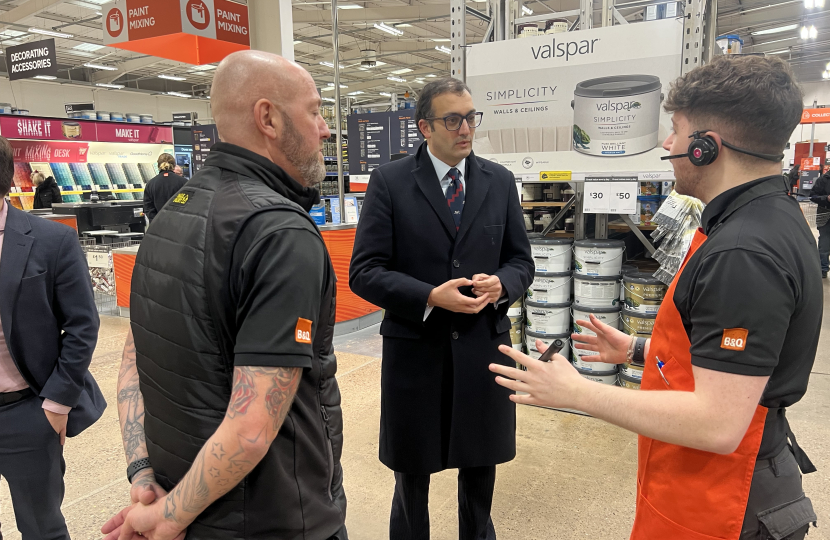 Neil with employees of B&Q