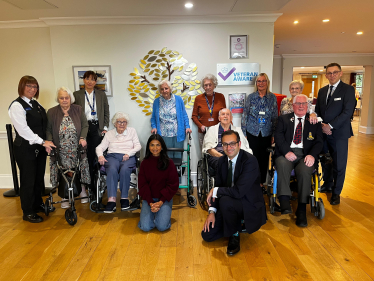 Neil and Mrs Murty with residents at the Royal Star and Garter.